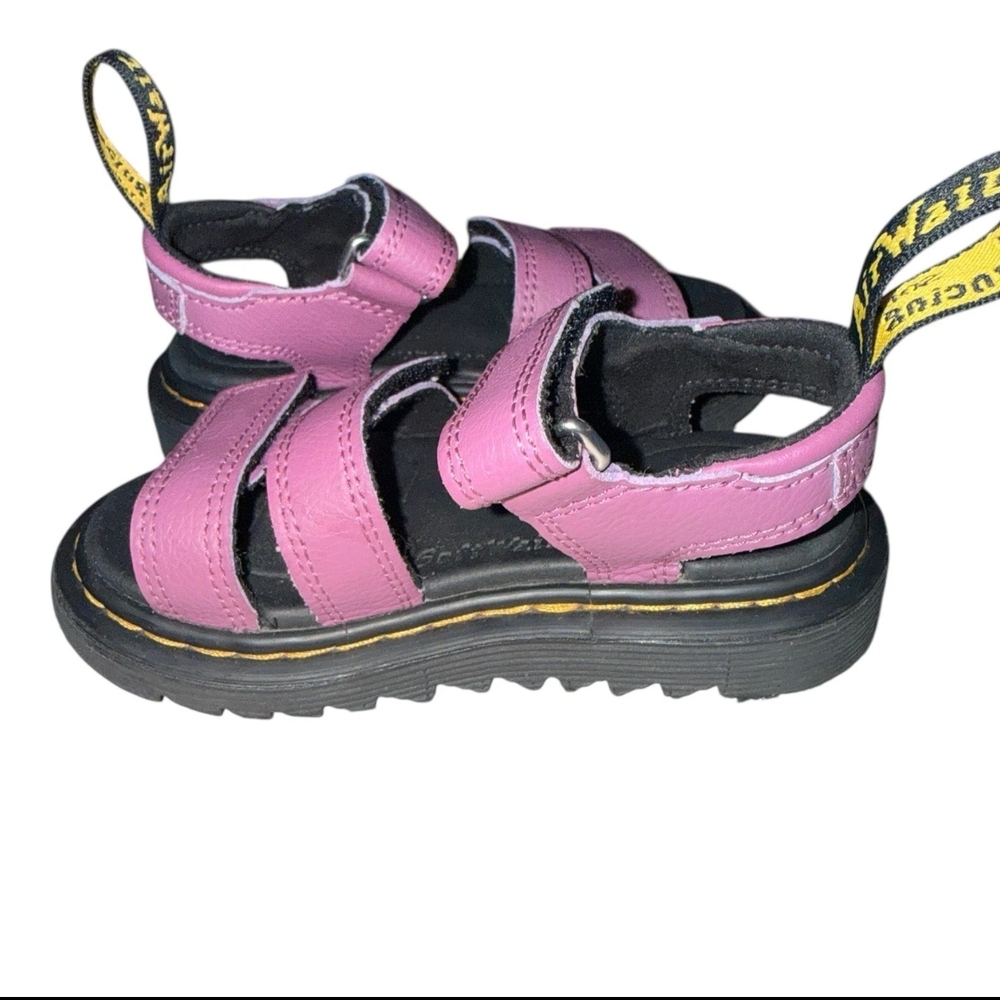 Dr. Martens Kids Purple Leather Velcro Platform Sandals - Picture 3 of 5